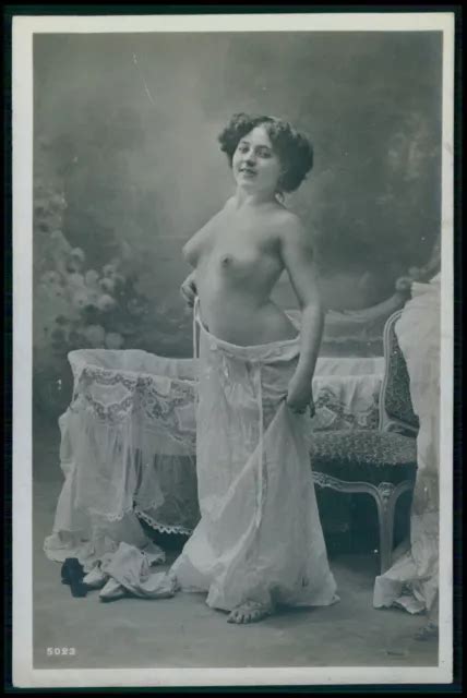 FRENCH NUDE WOMAN Busty Bride With Big Breasts Original Old 1910s Photo