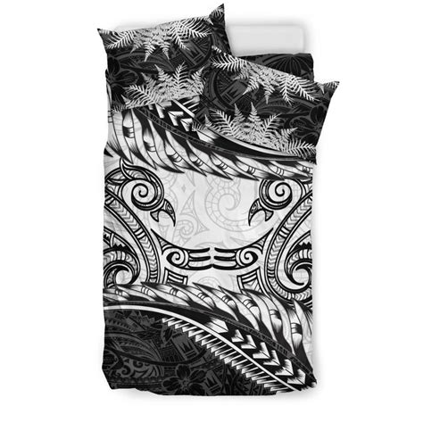 Aio Pride Piece Duvet Cover Set New Zealand Manaia Maori Silver Fe