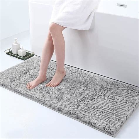 Smiry Tapis De Bain Chenille 60 X 120 Cm Antidérapant Super