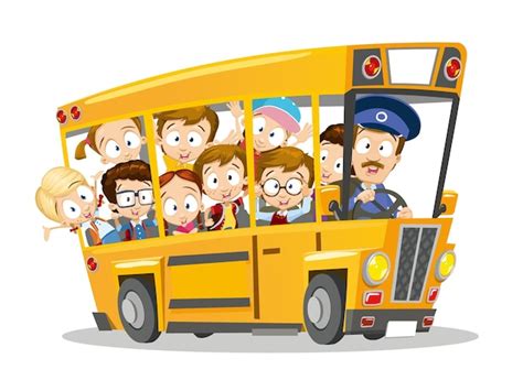 Ilustración Vectorial De Dibujos Animados De Un Conductor De Autobús