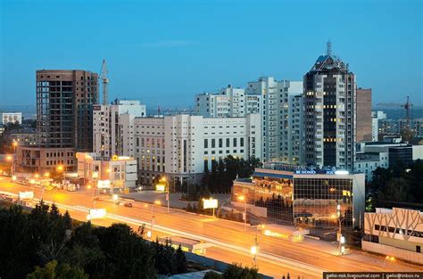 Вечерний Новосибирск. Центр города | Город, Здания, Фотографии