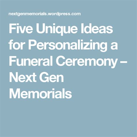 Five Unique Ideas for Personalizing a Funeral Ceremony | Funeral ...