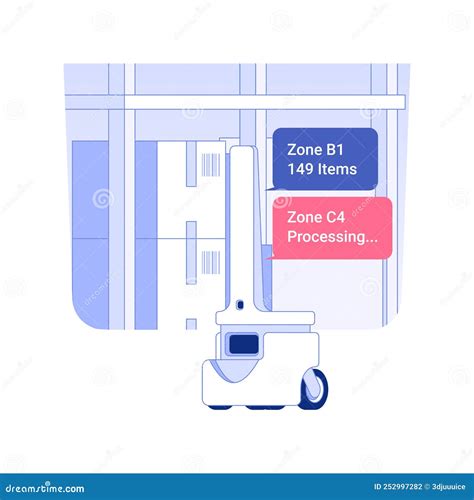 Inventory Robots Isolated Concept Vector Illustration. Stock Vector