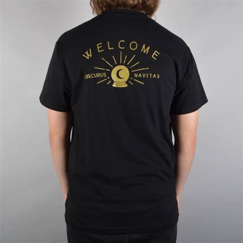 Welcome Skateboards Dark Energy Pocket T Shirt Black Gold Welcome Skateboards From Native