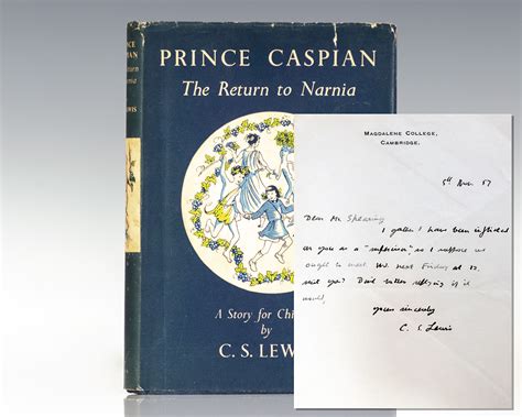 Prince Caspian The Return To Narnia By Lewis C S Signed By