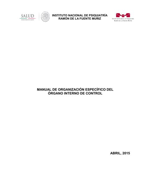 Manual De Organizaci N Espec Fico Del Rgano Interno De Control