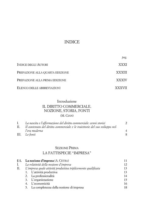 Indice Manuale Di Diritto Commerciale M Cian Indice Pag Indice