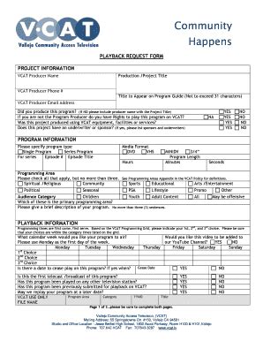 Fillable Online Vcat Playback Request Form VCAT Vcat Fax Email