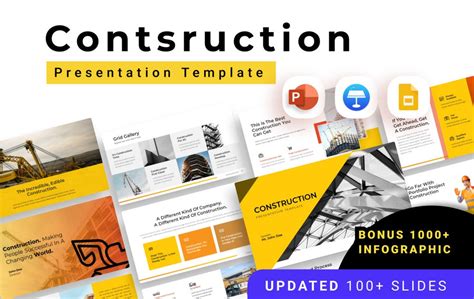 Construction Presentation Template Building Industry Graphics Project Management Slides ...