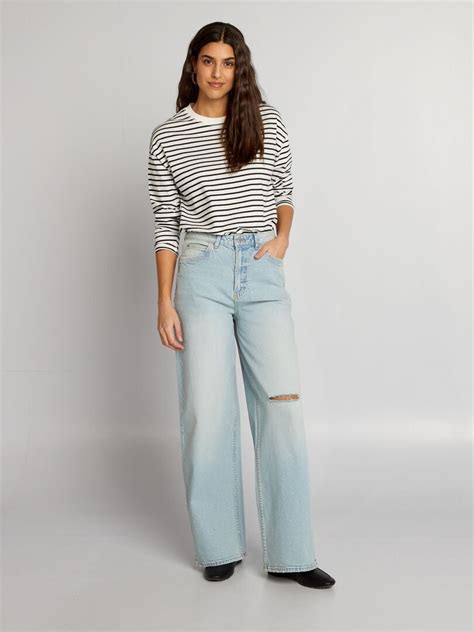 Jean Wide Leg Bleu Kiabi