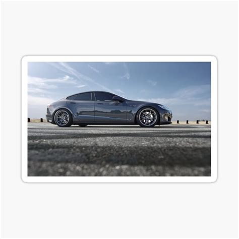 Tesla Model S Gray Sticker For Sale By Teslapics Redbubble