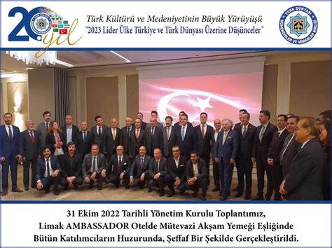 31 EKİM 2022 TARİHLİ YÖNETİM KURULU TOPLANTIMIZ LİMAK AMBASSADOR