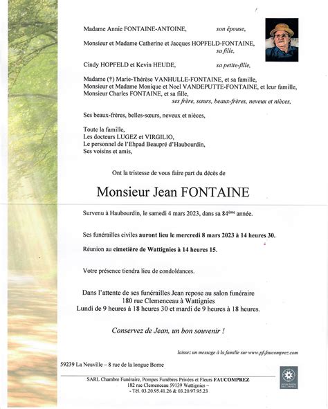 Monsieur Jean Fontaine Pompes Fun Bres Faucomprez