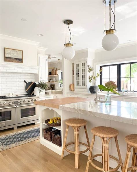 Marble Island Countertop With Butchers Block Soul Lane