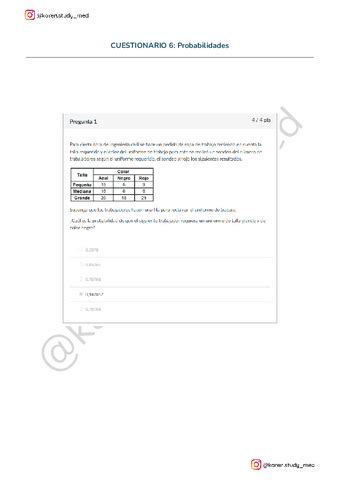 Cuestionario Probabilidades Pdf