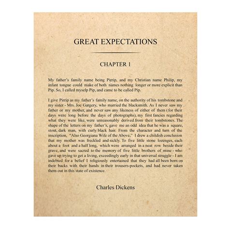 Charles Dickens-"Great Expectations"-Chapter 1 Book Page Print-11 x 14