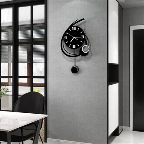 Reloj De Pared Movimiento Continuo Con Pendulo Cocina Hogar Cuotas