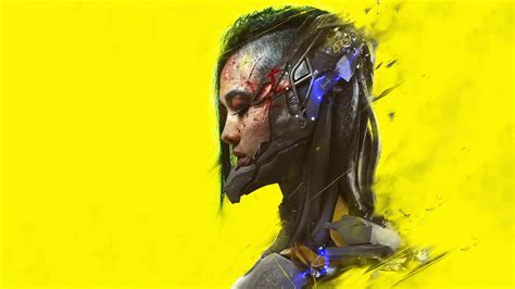 4K, Cyberpunk 2077, women, closed eyes, cyberpunk, cyborg, yellow ...