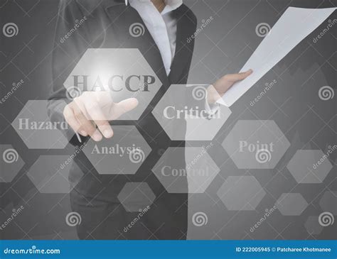 Femme D Affaires Pr Sentant La Signification Du Concept Haccp Analyse