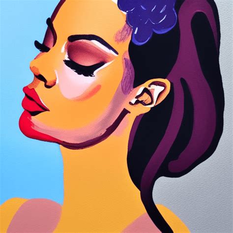 Gouache Painting Of The Most Beautiful Woman Alive · Creative Fabrica