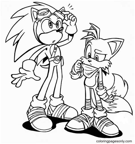 Sonic And Tails Coloring Page Free Printable Coloring Pages