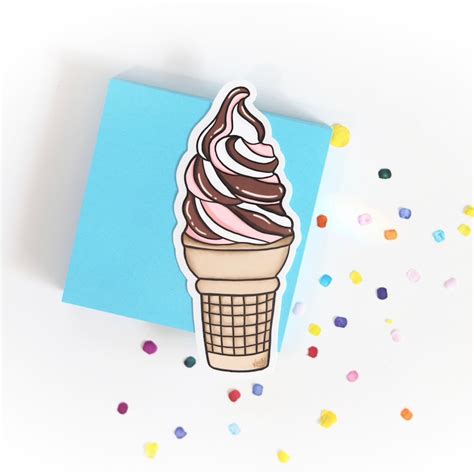 Neapolitan Ice Cream Vinyl Sticker Etsy