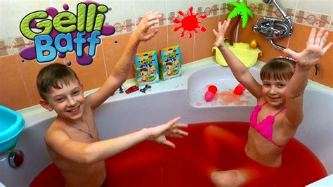 Челлендж Желейная ванная Ищем сюрпризы в снегу Super Slushy Gelli Baff