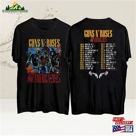 Guns N Roses North America Tour Shirt T Shirt Classic Barronoutdoor