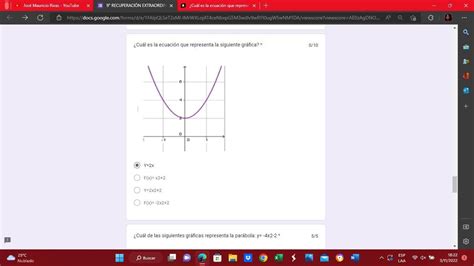 Cuál es la ecuación que representa la siguiente gráfica Brainly lat