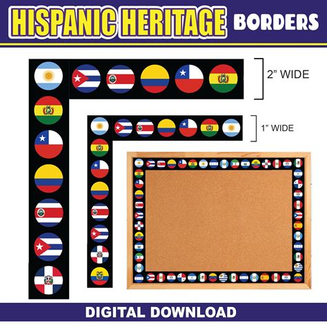 Hispanic Heritage Month Printable Borders for Door or Wall Decor and ...