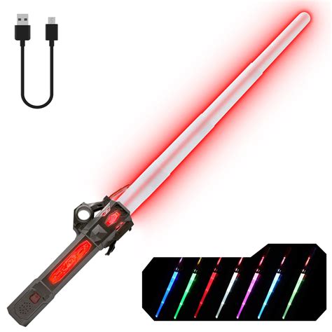 Light Up Saber for Kids, Dual Light Sword RGB 7 Colors Changeable with ...