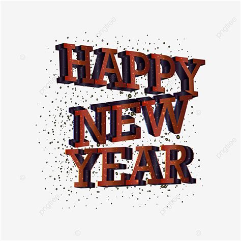 New Year Text Vector Design Images Happy New Year D Text Effects D