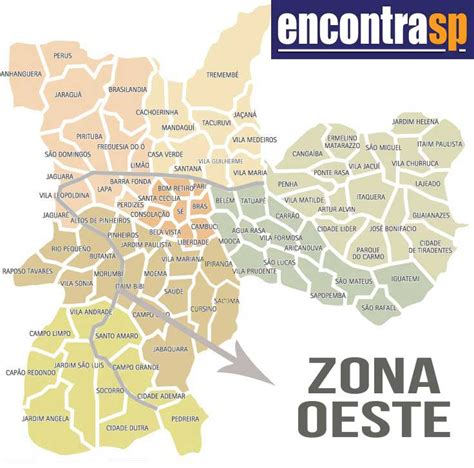 Mapa da Zona Oeste de São Paulo, SP - Encontra São Paulo