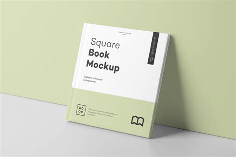 方形精装图书封面 内页版式设计预览样机 Square Book Mock up 2 设计小咖