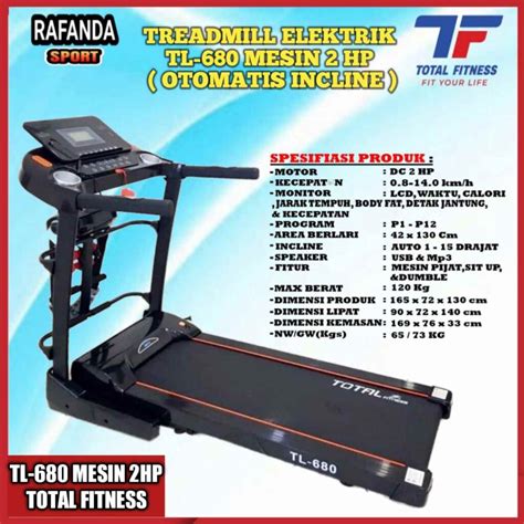 TL 680 Treadmill Elektrik 3in1 Mesin 2Hp Otomatis Incline Jual Alat