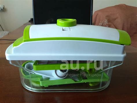 Кухонный комбайн ручной, овощерезка с контейнером и набором насадок ...