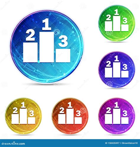 Podium Icon Digital Abstract Round Buttons Set Illustration Stock