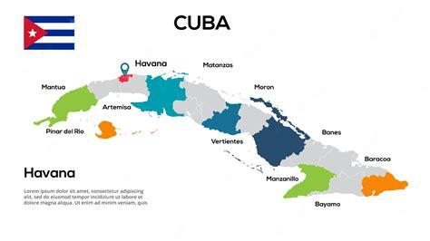 Premium Vector | Cuba map image of a global map in the form of regions of cuba regions country ...