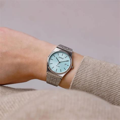 Casio Quartz Tiffany Blue Dial Dial Stainless Steel Bracelet Unisex