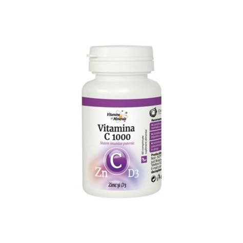 Vitamina C 1000mg Cu Zinc Si D3 60 Comprimate Dacia Plant Farmacia