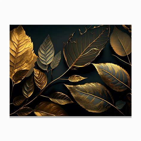 Golden Leaves Canvas Print By Artsy Bessy Fy