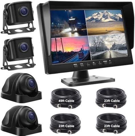 Amazon Camecho Vehicle Backup Camera 9 Inch 4 Split Monitor 4