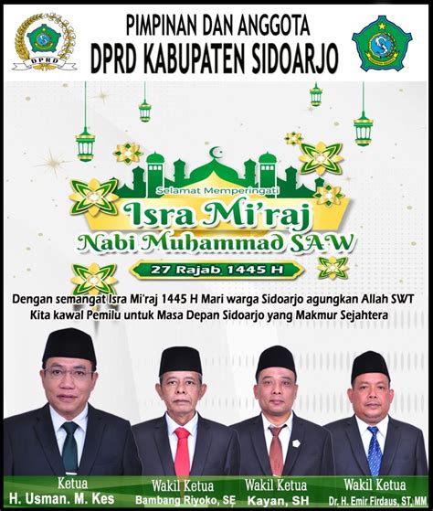 Pimpinan Dan Anggota Dprd Kabupaten Sidoarjo Mengucapkan Selamat