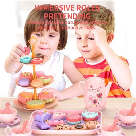 play house kitchen afternoon tea game diy pretend role cake simulation
