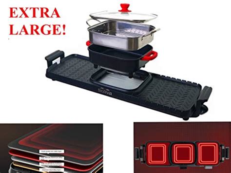 SKAIVA In Electric Smokeless Grill And Hot Pot With Steamer Non Stick Detachable KBBQ