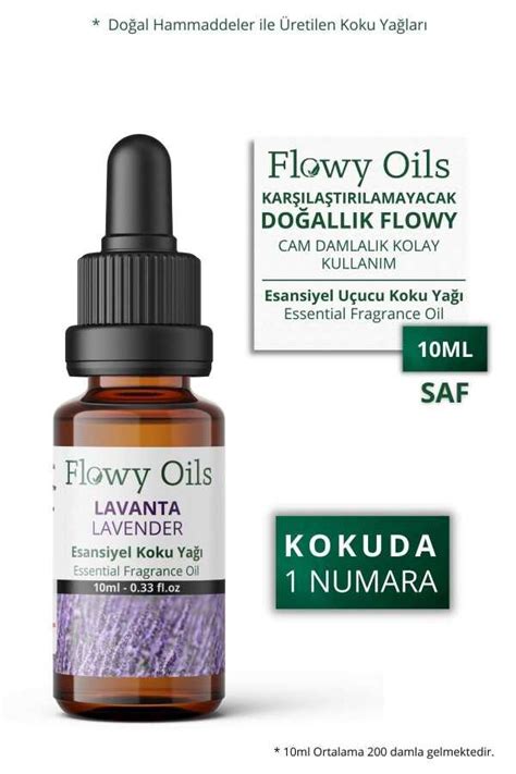 Flowy Oils Lavanta Saf Esansiyel U Ucu Koku Ya Esans Buhurdanl K Ya