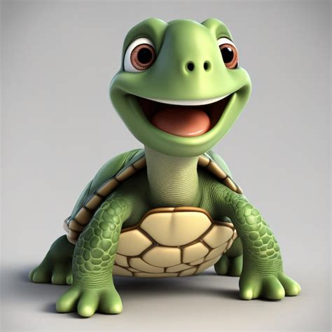 Premium AI Image | Happy turtle cartoon generated by AI