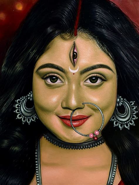 Maa Durga Oil Painting Hemant Raja Exotic India Art