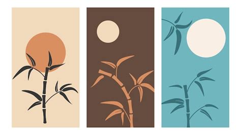 Premium Vector Posters With Bamboo Stems