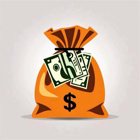 Premium Photo Money Bag Vector Icon Orange Color